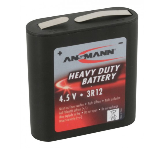 Elektronikos prekės. Elementai - baterijos. Cinko anglies baterija 3R12 4.5V 2000mAh ANSMANN 
