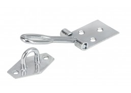 Vidaus apdailos prekės. Durys, jų dalys. Durų furnitūra. Skląsčiai ir kabliukai durims. Cinkuota durų skląstis 100x30mm