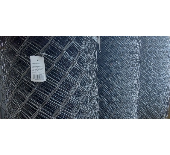Metalų gaminiai . Tvoros, tvoralentės, tinklai tvoroms. Regztas tinklas. Cinkuotas regztas tinklas,  h-1200 mm, 50x50x2,2 mm, Rulone 25 m