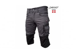 Darbo saugos prekės. Darbo drabužiai. Kelnės, bridžai. Darbo bridžai PESSO Stretch pilki