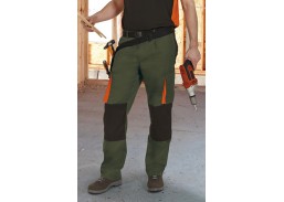 Darbo saugos prekės. Darbo drabužiai. Kelnės, bridžai. Darbo kelnės VALENTO DARKO green-orange