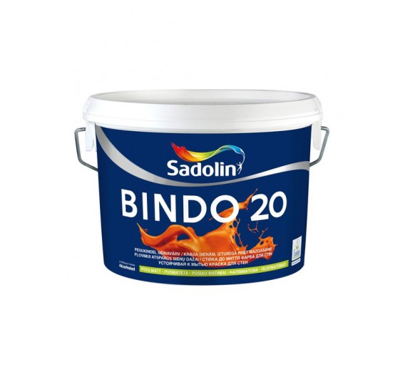 Dažai. Dažai, dažymo įrankiai, dažymo juostos. Vandeniniai dažai. Dažai BINDO 20 BW 2,5l