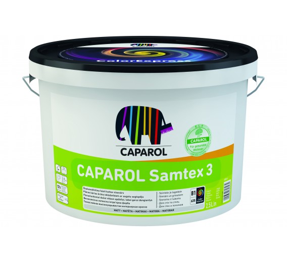 Dažai. Dažai, dažymo įrankiai, dažymo juostos. Vandeniniai dažai. Dažai CAPAROL SAMTEX 3 2.5l 