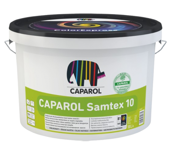 Dažai. Dažai, dažymo įrankiai, dažymo juostos. Vandeniniai dažai. Dažai CAPAROL SAMTEX10 B1 2,5l 