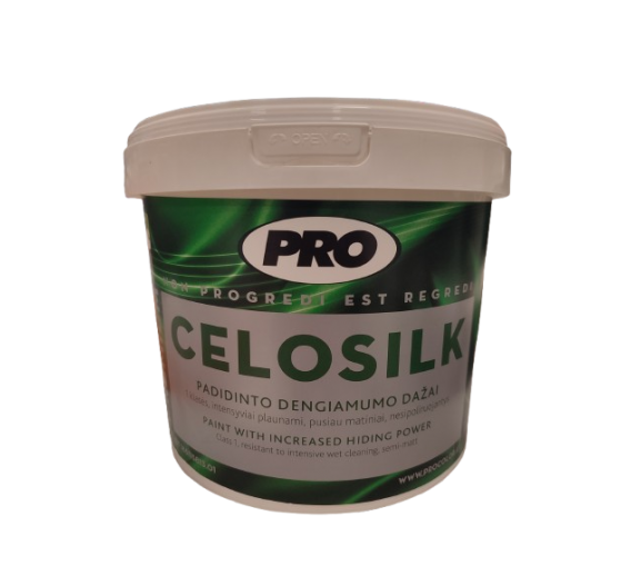 Dažai. Dažai, dažymo įrankiai, dažymo juostos. Vandeniniai dažai. Dažai CELOSILK 3l  