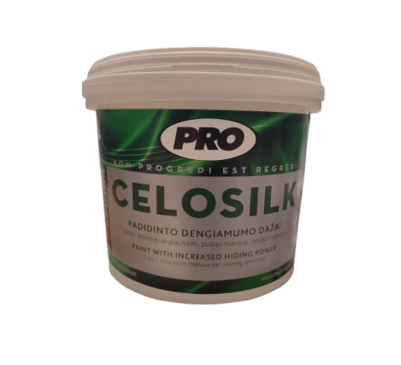 Dažai. Dažai, dažymo įrankiai, dažymo juostos. Vandeniniai dažai. Dažai CELOSILK 5l  