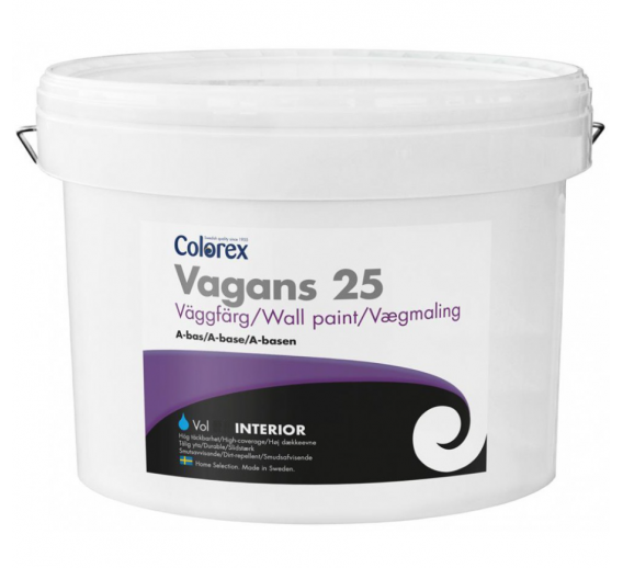 Dažai. Dažai, dažymo įrankiai, dažymo juostos. Vandeniniai dažai. Dažai COLOREX Vagans 25 bazė A 2,7l