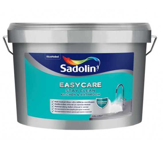 Dažai. Dažai, dažymo įrankiai, dažymo juostos. Vandeniniai dažai. Dažai EASYCARE Kitchen Bathroom, 2.5l 