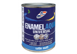 Dažai. Dažai, dažymo įrankiai, dažymo juostos. Emaliniai dažai. Dažai Enamel Aqua Universal matiniai raudonai rudi 0,9l 