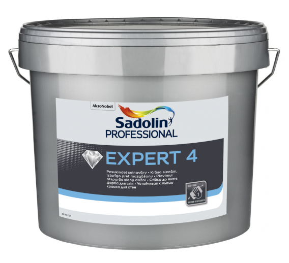 Dažai. Dažai, dažymo įrankiai, dažymo juostos. Vandeniniai dažai. Dažai EXPERT 4 Sadolin Professional BW 10l 