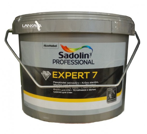 Dažai. Dažai, dažymo įrankiai, dažymo juostos. Vandeniniai dažai. Dažai EXPERT 7 Sadolin Professional BW 2,5l 