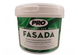 Dažai. Dažai, dažymo įrankiai, dažymo juostos. Fasadiniai dažai. Dažai FASADA geltoni, 10 l 