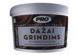 Dažai. Dažai, dažymo įrankiai, dažymo juostos. Grindų dažai. Dažai grindims PRO smėlinės sp. 0.9l 