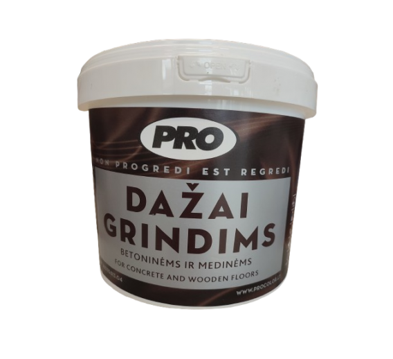 Dažai. Dažai, dažymo įrankiai, dažymo juostos. Grindų dažai. Dažai grindims PRO smėlinės sp. 2.7l 