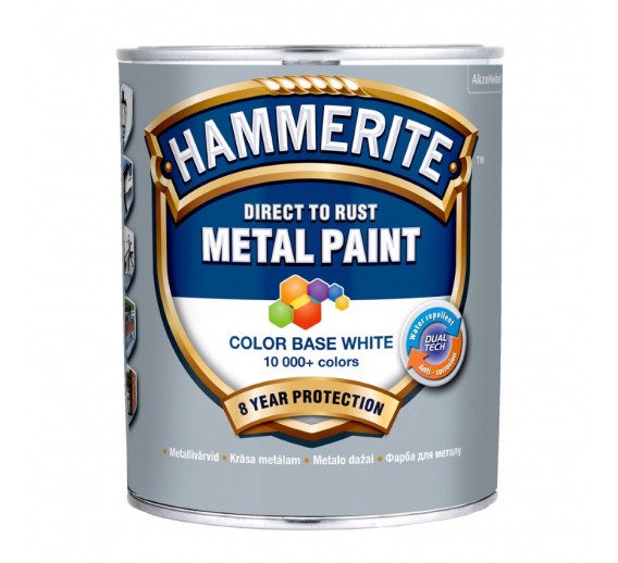 Dažai. Dažai, dažymo įrankiai, dažymo juostos. Metalo dažai. Dažai Hammerite Smooth BW 2,5 l