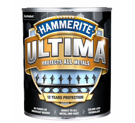 Dažai. Dažai, dažymo įrankiai, dažymo juostos. Metalo dažai. Dažai HAMMERITE ULTIMA MATT pilka 2,2L