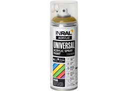 Dažai. Dažai, dažymo įrankiai, dažymo juostos. Aerozoliniai dažai, lakas, gruntas. Dažai INRAL Acrylic Universal RAL1036 blizgi 400ml 