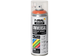 Dažai. Dažai, dažymo įrankiai, dažymo juostos. Aerozoliniai dažai, lakas, gruntas. Dažai INRAL Acrylic Universal RAL2004 blizgi 400ml 