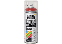 Dažai. Dažai, dažymo įrankiai, dažymo juostos. Aerozoliniai dažai, lakas, gruntas. Dažai INRAL Acrylic Universal RAL3002 blizgi 400ml 