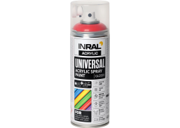 Dažai. Dažai, dažymo įrankiai, dažymo juostos. Aerozoliniai dažai, lakas, gruntas. Dažai INRAL Acrylic Universal RAL3020 blizgi 400ml 