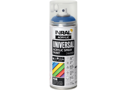 Dažai. Dažai, dažymo įrankiai, dažymo juostos. Aerozoliniai dažai, lakas, gruntas. Dažai INRAL Acrylic Universal RAL5010 blizgi 400ml 