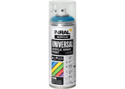 Dažai. Dažai, dažymo įrankiai, dažymo juostos. Aerozoliniai dažai, lakas, gruntas. Dažai INRAL Acrylic Universal RAL5012 blizgi 400ml 
