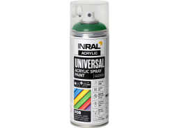 Dažai. Dažai, dažymo įrankiai, dažymo juostos. Aerozoliniai dažai, lakas, gruntas. Dažai INRAL Acrylic Universal RAL6005 blizgi 400ml 