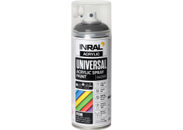 Dažai. Dažai, dažymo įrankiai, dažymo juostos. Aerozoliniai dažai, lakas, gruntas. Dažai INRAL Acrylic Universal RAL7024 blizgi 400ml 