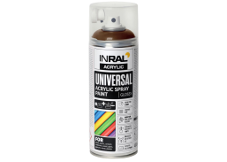 Dažai. Dažai, dažymo įrankiai, dažymo juostos. Aerozoliniai dažai, lakas, gruntas. Dažai INRAL Acrylic Universal RAL8017 blizgi 400ml 