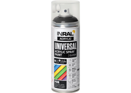 Dažai. Dažai, dažymo įrankiai, dažymo juostos. Aerozoliniai dažai, lakas, gruntas. Dažai INRAL Acrylic Universal RAL9005 blizgi 400ml 