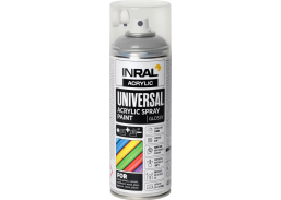 Dažai. Dažai, dažymo įrankiai, dažymo juostos. Aerozoliniai dažai, lakas, gruntas. Dažai INRAL Acrylic Universal RAL9006 blizgi 400ml 