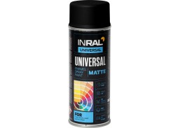 Dažai. Dažai, dažymo įrankiai, dažymo juostos. Aerozoliniai dažai, lakas, gruntas. Dažai INRAL UNIVERSAL RAL9005 tamsiai juoda, matinė 400ml