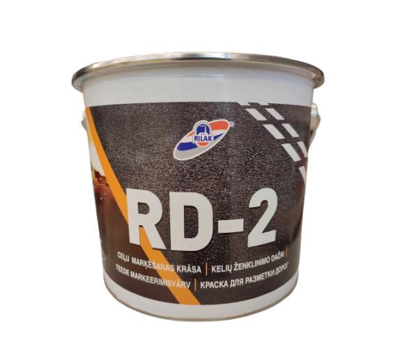 Dažai. Dažai, dažymo įrankiai, dažymo juostos. Specialios paskirties dažai. Dažai kelio ženklinimui RD-2 balti, 4 kg 