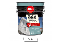 Dažai. Medienos apsaugos ir dekoravimo priemonės. Medienos dažai ir dažyvės. Dažai medienai. Dažai mediniams fasadams Altax balti 4,5l 