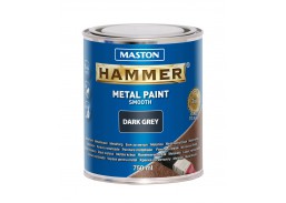 Dažai. Dažai, dažymo įrankiai, dažymo juostos. Metalo dažai. Dažai metalui MASTON Smooth Hammer tamsi pilka sp. 0,75l 