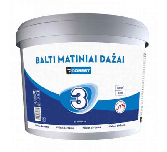Dažai. Dažai, dažymo įrankiai, dažymo juostos. Vandeniniai dažai. Dažai PROBEST 3, 5l 