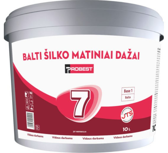 Dažai. Dažai, dažymo įrankiai, dažymo juostos. Vandeniniai dažai. Dažai PROBEST 7, 5 l 