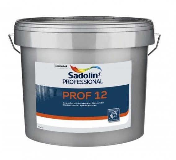 Dažai. Dažai, dažymo įrankiai, dažymo juostos. Vandeniniai dažai. Dažai Professional Sadolin PROF 12 BW 10l 