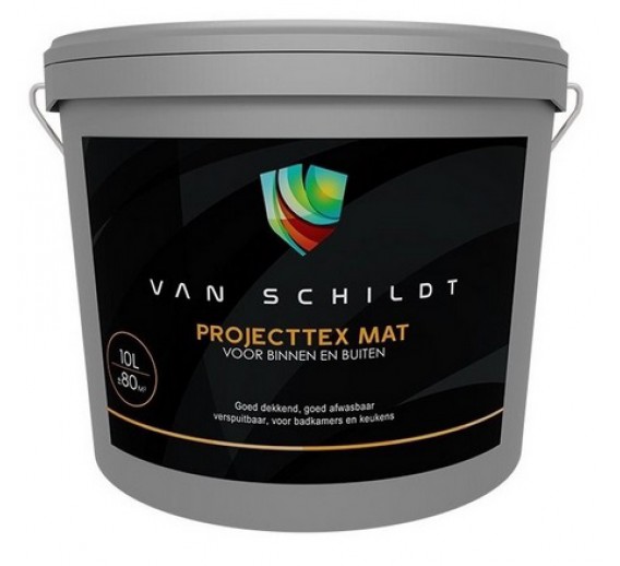 Dažai. Dažai, dažymo įrankiai, dažymo juostos. Vandeniniai dažai. Dažai Projecttex Mat Van Schildt balti 10l 
