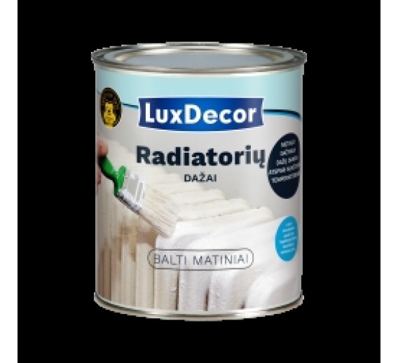 Dažai. Dažai, dažymo įrankiai, dažymo juostos. Specialios paskirties dažai. Dažai radiatoriams LUXDECOR Primacol Balti 400ml 