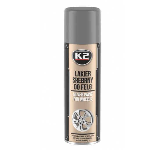 Dažai. Dažai, dažymo įrankiai, dažymo juostos. Specialios paskirties dažai. Dažai ratlankiams sidabriniai K2 500ml 