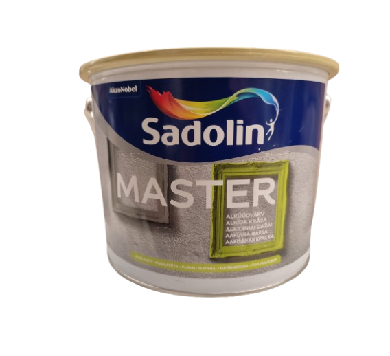 Dažai. Dažai, dažymo įrankiai, dažymo juostos. Emaliniai dažai. Dažai Sadolin MASTER BW pusiai matiniai 2.5l 