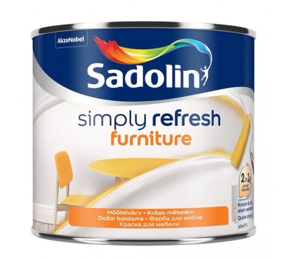 Dažai. Dažai, dažymo įrankiai, dažymo juostos. Specialios paskirties dažai. Dažai Sadolin SIMPLY REFRESH Furniture BW 0,5l