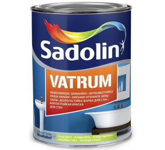 Dažai. Dažai, dažymo įrankiai, dažymo juostos. Vandeniniai dažai. Dažai Sadolin Vatrum 1l 