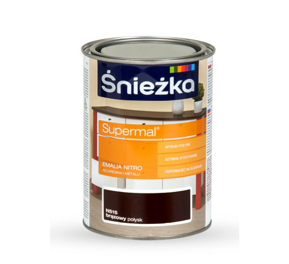 Dažai. Dažai, dažymo įrankiai, dažymo juostos. Emaliniai dažai. Dažai Sniežka nitro 0,8l ruda sp.