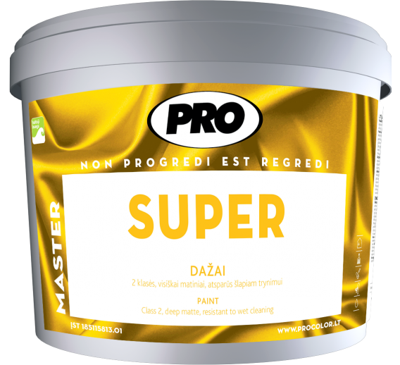 Dažai. Dažai, dažymo įrankiai, dažymo juostos. Vandeniniai dažai. Dažai SUPER, 1l 