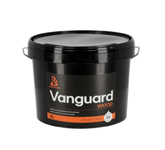 Dažai. Medienos apsaugos ir dekoravimo priemonės. Medienos dažai ir dažyvės. Dažai medienai. Dažai Vanguard wood paint A bazė semi matt 9l 