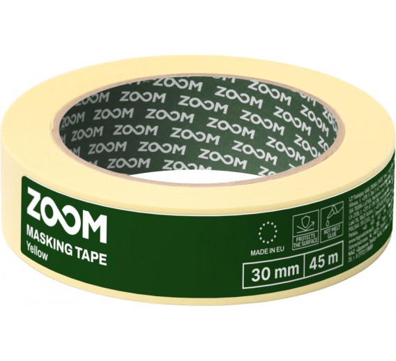 Dažai. Dažai, dažymo įrankiai, dažymo juostos. Apsauginės dažymo, glaistymo ir armavimo juostos. Dažymo juosta geltona ZOOM 30 mm x 45 m Dažai. Dažai, dažymo įrankiai, dažymo juostos. Apsauginės dažymo, glaistymo ir armavimo juostos. Dažymo juosta geltona ZOOM 30 mm x 45 m