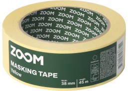 Dažai. Dažai, dažymo įrankiai, dažymo juostos. Apsauginės dažymo, glaistymo ir armavimo juostos. Dažymo juosta geltona ZOOM 38 mm x 45 m