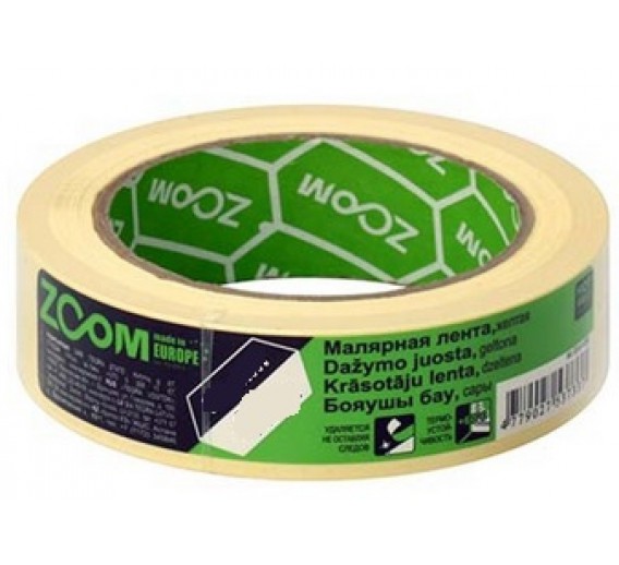 Dažai. Dažai, dažymo įrankiai, dažymo juostos. Apsauginės dažymo, glaistymo ir armavimo juostos. Dažymo juosta geltona ZOOM Super glue, 25mm x 50m 